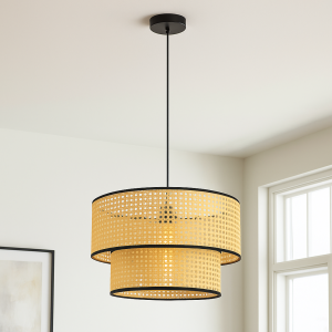 Rattan pendant light brown, Kirsten