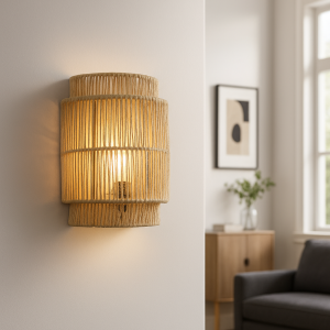 Rustic wall light brown, Selena, with switch