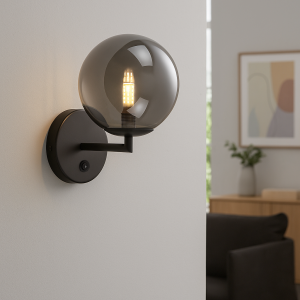 Design wall light grey, Remo, with switch