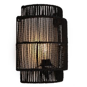 Rustic wall light black, Selena, with switch