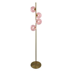 Design floor lamp pink, Remo, with switch