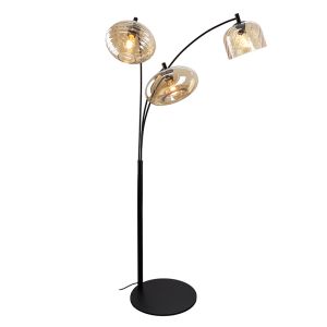 Modern floor lamp amber, Caia, with switch