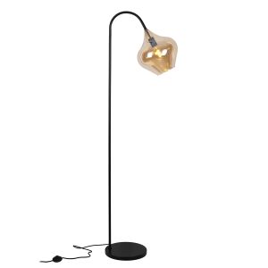 Design floor lamp amber, Sophia, with switch