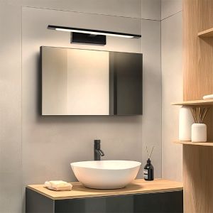 Modern mirror lighting black, Steffy, 6W, 3000K LED, IP44