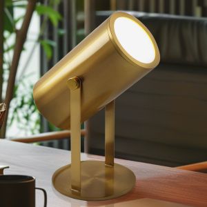Modern rechargeable table lamp brass, Elko, 2W, 3000K LED, with switch