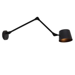 Modern wall light black, Rinke, with switch