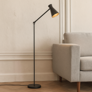 Modern floor lamp black, Steve, with switch