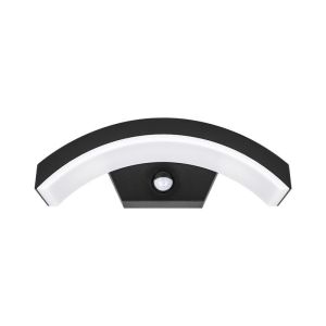 Modern outdoor wall light with motion sensor black, Sadik, 9W, 4000K LED, IP54