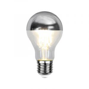 Dimmable E27 LED crown bulb Malik, silver, A60, 4,8W, 2700K, IP44