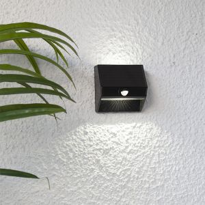 Plastic solar outdoor wall light black, Amier, 0,06W, 5000K LED, IP44