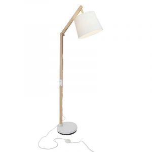 Wood floor lamp brown, Julia, with switch