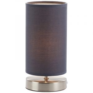 Fabric table lamp grey, Merinde, with switch