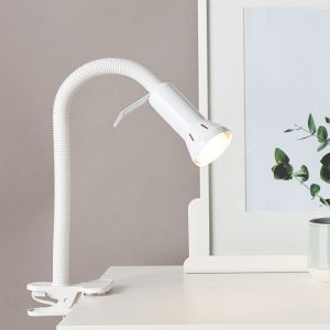 Plastic clip spotlight white, Kalina, with switch