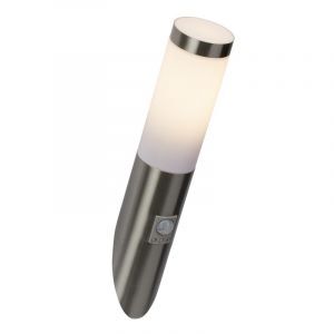 Plastic outdoor wall light with motion sensor chrome, Tom, IP44