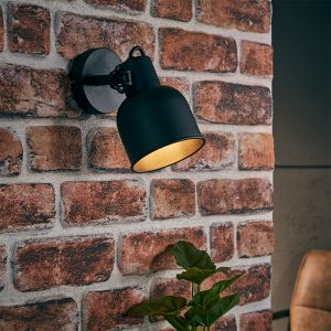 Industrial wall spotlight black, Shiva