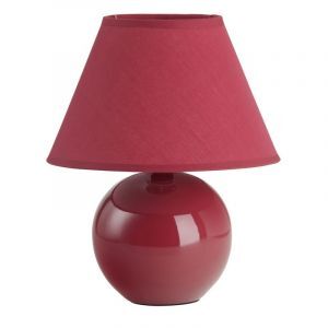 Ceramic table lamp red, Pilar, with switch