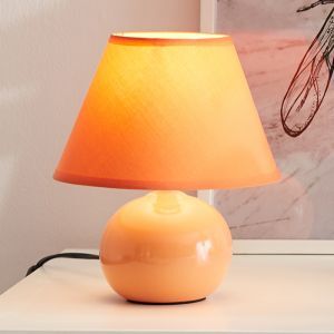 Ceramic table lamp orange, Pilar, with switch