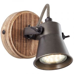 Wood wall spotlight brown, Carolyn