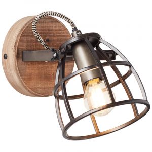 Industrial wall spotlight black, Esmee