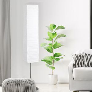 Paper floor lamp white, Octavio, with switch