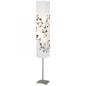 Paper floor lamp white, Octavio, with switch