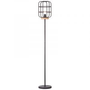 Wood floor lamp black, Taede, with switch