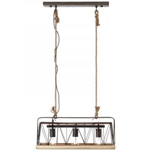 Wood pendant light silver, Iris