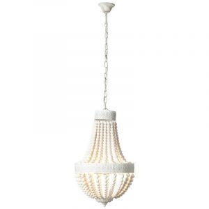 Wood pendant light white, Nikki