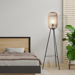 Industrial floor lamp brown, Brain, with switch