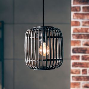 Wood pendant light black, Brain