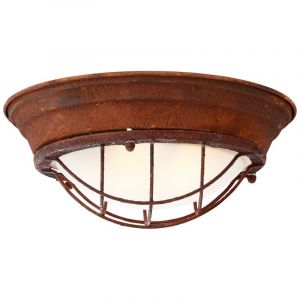 Industrial flush ceiling light rust coloured, Aoife