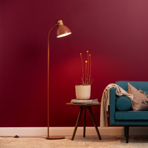 Rustic floor lamp red, Thalina, with switch