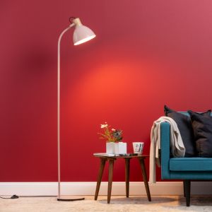 Rustic floor lamp pink, Thalina, with switch