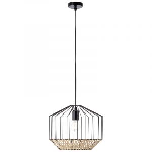 Wood pendant light black, Luisa