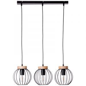 Wood pendant light black, Donato