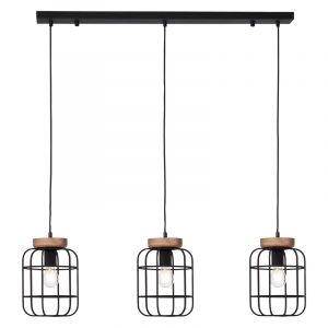 Wood dining table hanging lamp black, Taede
