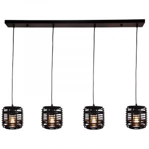 Wood pendant light black, Deacon