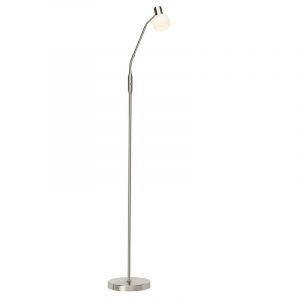 Metal floor lamp chrome, Jaydah, with switch