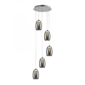 Modern dining table hanging lamp chrome, Aliyah, 5W, 3000K LED