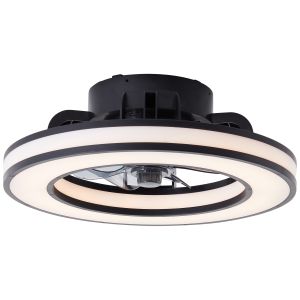 Modern ceiling fan black, Yari, 26W, RGBW LED, with remote control