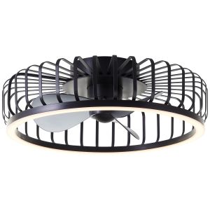 Modern ceiling fan black, Tolga, 36W, 2700K-4000K-6500K LED, with remote control