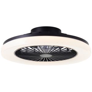 Modern ceiling fan black, Soren, 40W, warm to cold white adjustable LED, with remote control