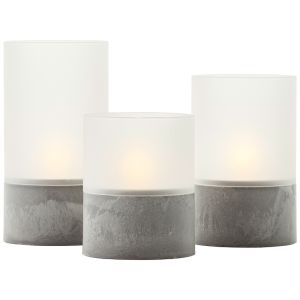 Outdoor candle set, Volkan, grey
