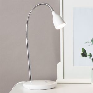 Plastic desk lamp white, Kit, 3W, 3000K LED, with switch