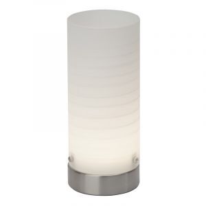 Glass table lamp white, Mexi, 3W, 3000K LED, with switch
