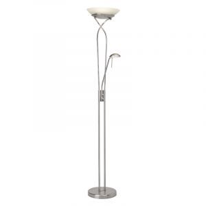 Modern reading floor lamp chrome, Joann, 18W, 3000K LED, with switch