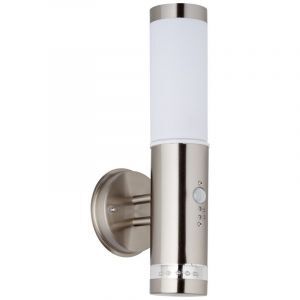 Plastic outdoor wall light with motion sensor chrome, Sage, 4W, 3000K LED, IP44