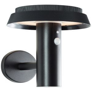 Metal solar outdoor wall light black, Ridvan, 4W, 3000K LED, IP44