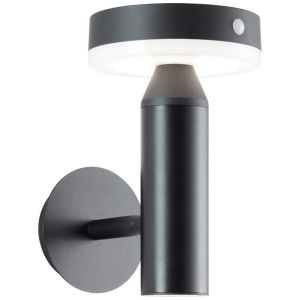 Metal solar outdoor wall light black, Kubilay, 3W, 4000K LED, IP44