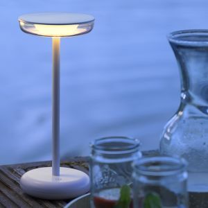 Plastic rechargeable table lamp black, Jorja, 2W, 3000K LED, IP44, with touch dimmer